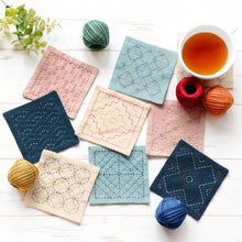 Load image into Gallery viewer, Olympus Japanese Sashiko Coasters Kit (set of 5) with Thin Threads - Select Design