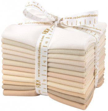 Bundle (select size) Kona Cotton: Not Quite White palette, 12 pcs