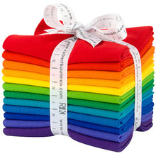 Load image into Gallery viewer, Bundle (select size) Kona Cotton: Bright Rainbow palette, 12 pcs