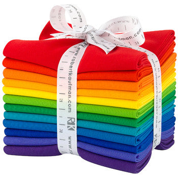 Bundle (select size) Kona Cotton: Bright Rainbow palette, 12 pcs