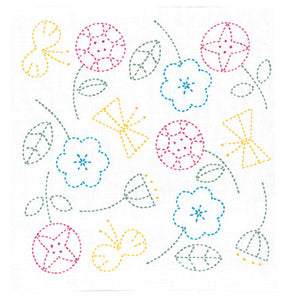 Olympus Pre-printed Sashiko Hana Fukin fabric, Scandinavian Series - Select Design