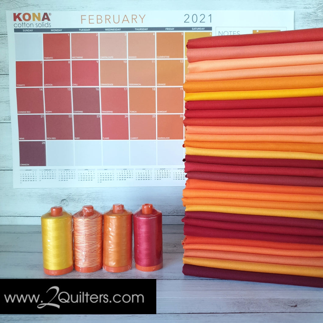 Bundle (select size) Kona Cotton Solids 365: February (28 pcs)