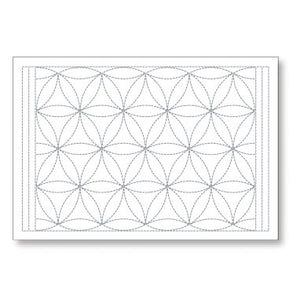 Olympus Sashiko Placemat Fabric Only, Traditional Series - Select Design (White Fabric)