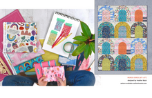 Load image into Gallery viewer, Happy by Carrie Bloomston, Kapow! in Turquoise, per half-yard