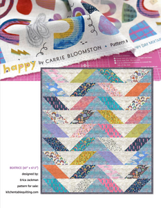 Happy by Carrie Bloomston, Paper Rainbows in Indigo, per half-yard