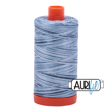 Aurifil 50wt Thread - Large spool Stonewash Blues - Variegated #4669