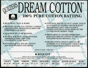 Quilters Dream Cotton Batting