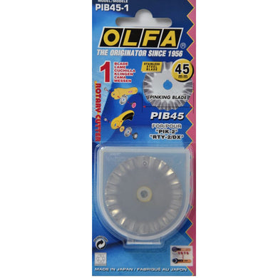 OLFA 45mm Pinking Rotary Blade, Pack Of 1 (PIB45-1)