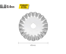 Load image into Gallery viewer, OLFA 45mm Pinking Rotary Blade, Pack Of 1 (PIB45-1)