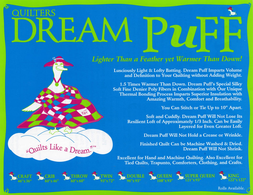 Sample Swatch: Quilters Dream Puff - Polyester batting