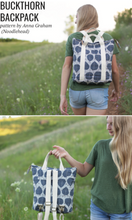 Load image into Gallery viewer, Quarry Trail, Block Print in Indigo, Essex Cotton/Linen Blend per half-yard