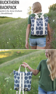 Quarry Trail, Block Print in Indigo, Essex Cotton/Linen Blend per half-yard