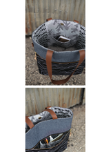 Load image into Gallery viewer, Quarry Trail, Block Print in Indigo, Essex Cotton/Linen Blend per half-yard