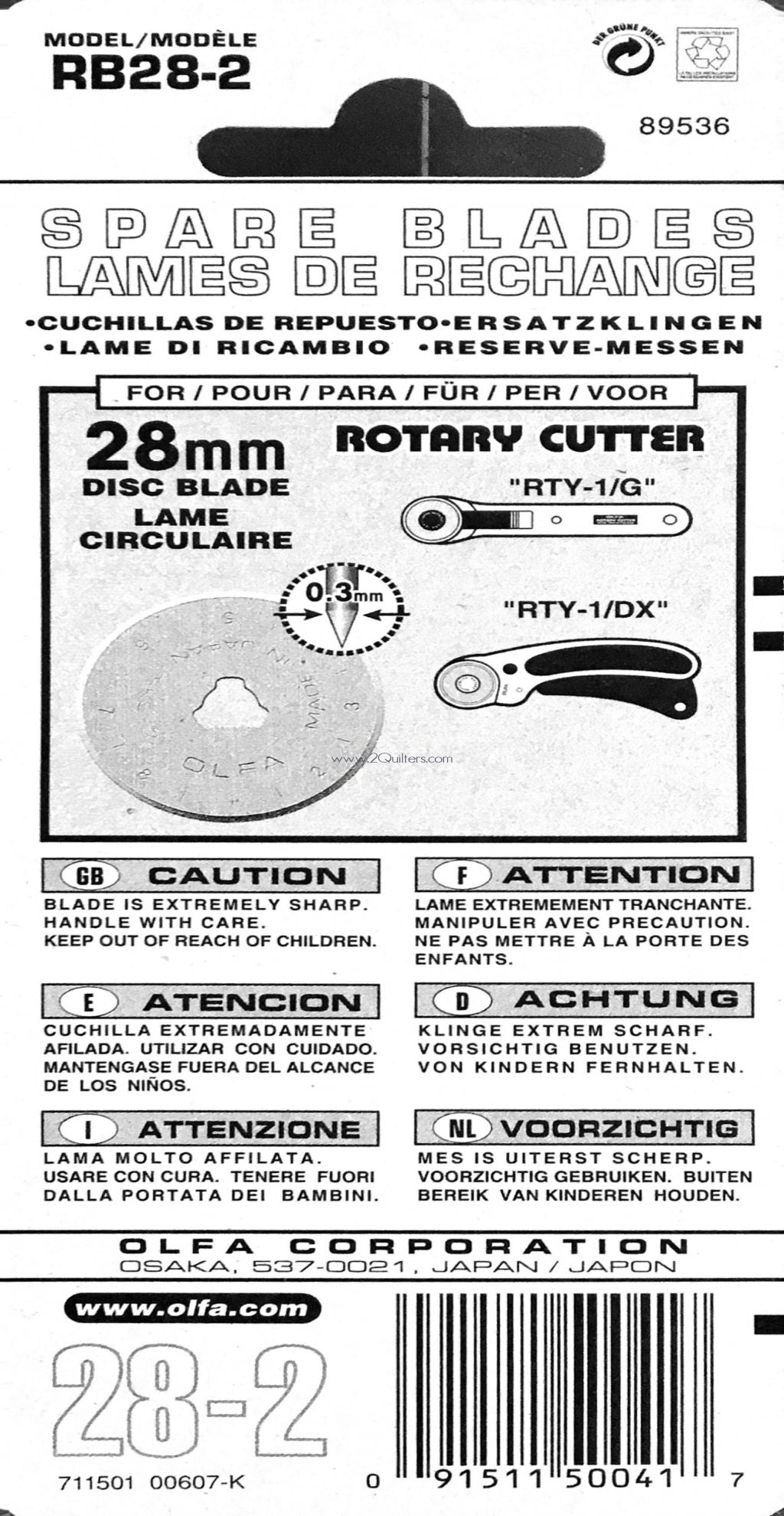  OLFA RB28-10, 28mm Dia., Tungsten Tool Steel Rotary Blades  (10pcs), Set of 2(total 20pcs), Japan Import : Arts, Crafts & Sewing