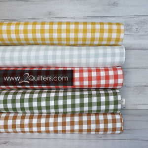Kitchen Window Wovens, Small Gingham in Flame, per half-yard