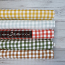 Load image into Gallery viewer, Kitchen Window Wovens, Small Gingham in Desert Green, per half-yard
