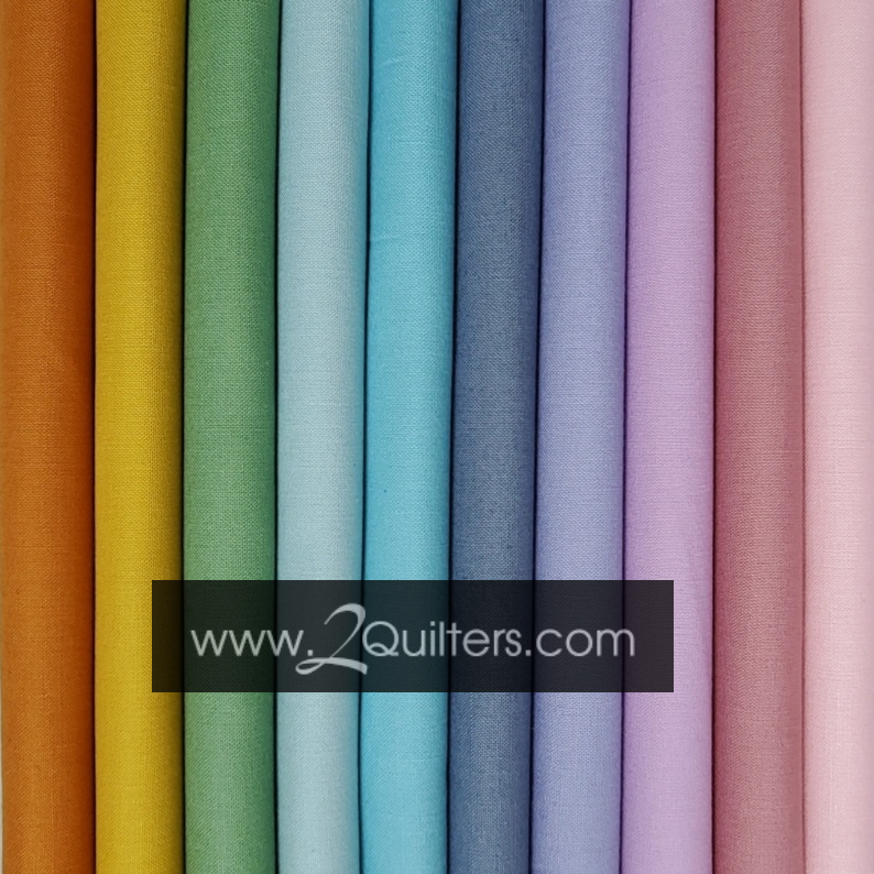 Bundle (select size) Kona Cotton: 2Quilters Retro palette, 10 pcs