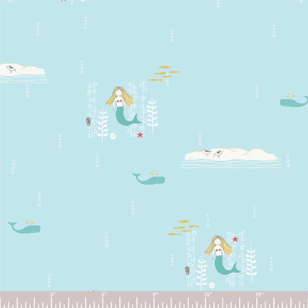 *Closeout Sale* Storyboek Drie, Mermaids, per half-yard