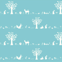 Load image into Gallery viewer, *Closeout Sale* Storyboek Drie, Forest Friends Aqua in KNIT, 82&quot; (LAST PIECE)