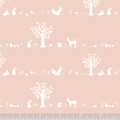 *Closeout Sale* Storyboek Drie, Forest Friends Blush, per half-yard