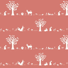 Load image into Gallery viewer, *Closeout Sale* Storyboek Drie, Forest Friends Coral, per half-yard