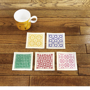 Olympus Japanese Sashiko Hitomezashi Coasters Kit (set of 5) - Select Design