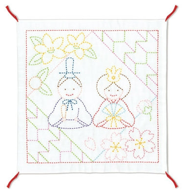 Olympus #SK-360 Japanese Sashiko Sampler Kit - O Hinamatsuri, Sweetheart Festival (White)