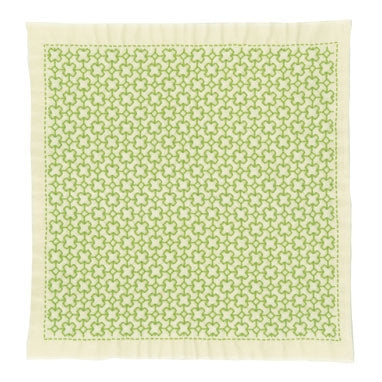 Olympus #SK-363 Japanese Sashiko Hitomezashi, Hana-Fukin Sashiko Sampler - Linked Crosses (Cream)