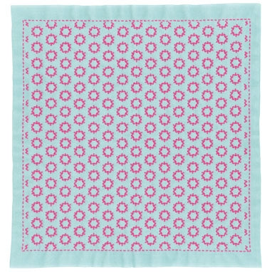 Olympus #SK-364 Japanese Sashiko Hitomezashi, Hana-Fukin Sashiko Sampler - Star Candy (Aqua)