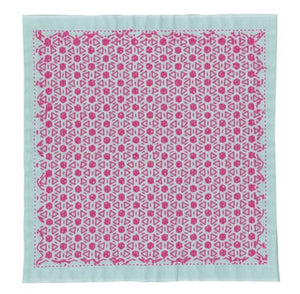 Olympus #SK-364 Japanese Sashiko Hitomezashi, Hana-Fukin Sashiko Sampler - Star Candy (Aqua)