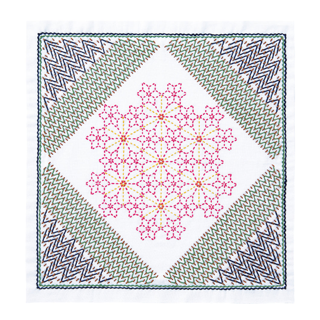 Olympus Japanese Sashiko Hitomezashi Kit - La bouquetière (Select Design)