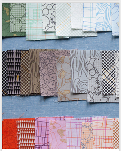 Collection CF, Angled in Royal, per half-yard