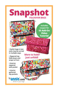 Snapshot Foldover Bags, Patterns by Annie