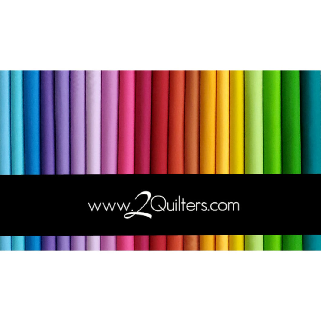 Bundle (select size) Kona Cotton: 2Quilters Stashbuilder Complete palette, Fat Quarters, 20 pcs