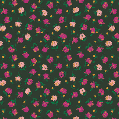 *Closeout Sale* Art Gallery Fabrics, The Flower Society, Gentle Rosebuds Lunar, per half-yard
