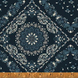 Windham Fabrics, 108" Wide Quilt Back, Bandana in Navy, per half-yard