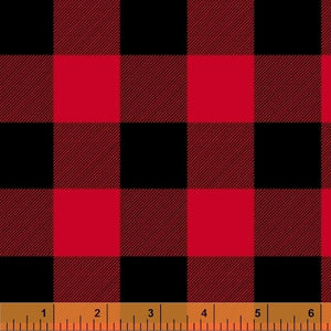 Windham Fabrics, 108" Wide Quilt Back, Buffalo Plaid in Red, per half-yard