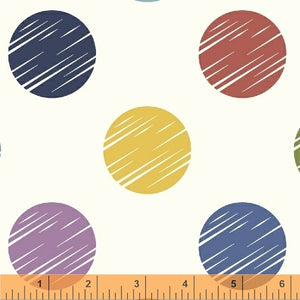 Windham Fabrics, 108" Wide Quilt Back, Dot in Multi, per half-yard