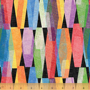 Windham Fabrics, 108" Wide Quilt Back, Lava Lamp in Black, per half-yard