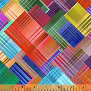 Windham Fabrics, 108" Wide Quilt Back, Prism Patch in Multi, per half-yard