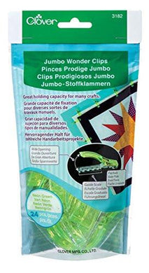 Clover Jumbo Wonder Clips (24 Pcs, Neon Green)