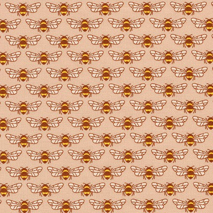 *Closeout Sale* Berry Season, Bees in Peach, per half-yard