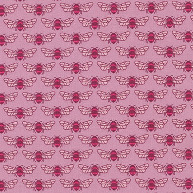 *Closeout Sale* Berry Season, Bees in Foxglove, per half-yard