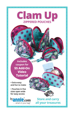 Clam Up, Zippered Pouches, Patterns by Annie