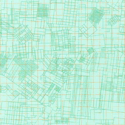Collection CF, Euclidean in Mint, per half-yard