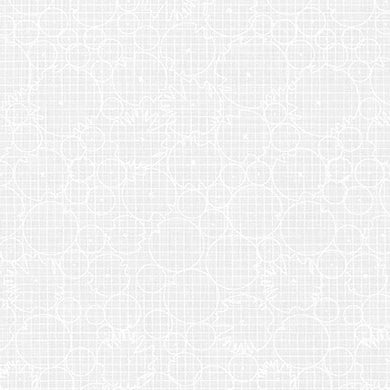 Collection CF, Water Lilies in White, per half yard