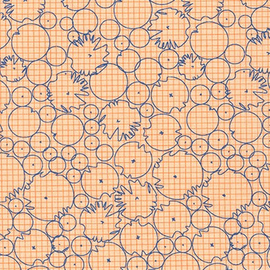Collection CF, Water Lilies in Cantaloupe, per half-yard