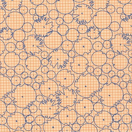Collection CF, Water Lilies in Cantaloupe, per half-yard