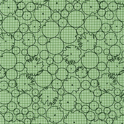 Collection CF, Water Lilies in Green, per half-yard