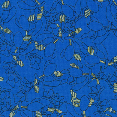 Collection CF, Flora in Royal (Gold Metallic), per half-yard